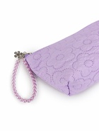 Косметичка женская «Цветочки», на молнии, ручка из бусин, сиреневая - Фото 7