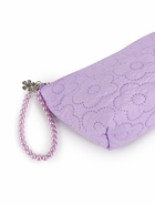 Косметичка женская «Цветочки», на молнии, ручка из бусин, 22×7×14.5 см, сиреневая - Фото 6