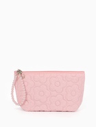 Косметичка женская «Цветочки», на молнии, ручка из бусин, розовая - Фото 5