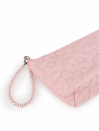 Косметичка женская «Цветочки», на молнии, ручка из бусин, розовая - Фото 7