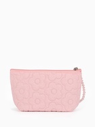 Косметичка женская «Цветочки», на молнии, ручка из бусин, розовая - Фото 8