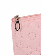 Косметичка женская «Цветочки», на молнии, ручка из бусин, розовая - Фото 6