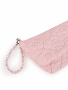 Косметичка женская «Цветочки», на молнии, ручка из бусин, розовая - Фото 9