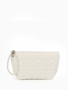 Косметичка женская «Цветочки», на молнии, ручка из бусин, молочная - Фото 1