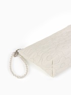 Косметичка женская «Цветочки», на молнии, ручка из бусин, молочная - Фото 9