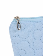 Косметичка женская «Цветочки», на молнии, ручка из бусин, голубая - Фото 6