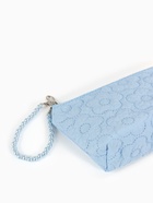 Косметичка женская «Цветочки», на молнии, ручка из бусин, голубая - Фото 7