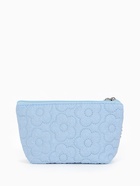 Косметичка женская «Цветочки», на молнии, ручка из бусин, голубая - Фото 8