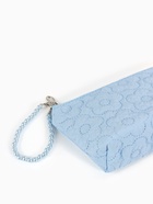 Косметичка женская «Цветочки», на молнии, ручка из бусин, голубая - Фото 6