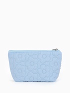 Косметичка женская «Цветочки», на молнии, ручка из бусин, голубая - Фото 10