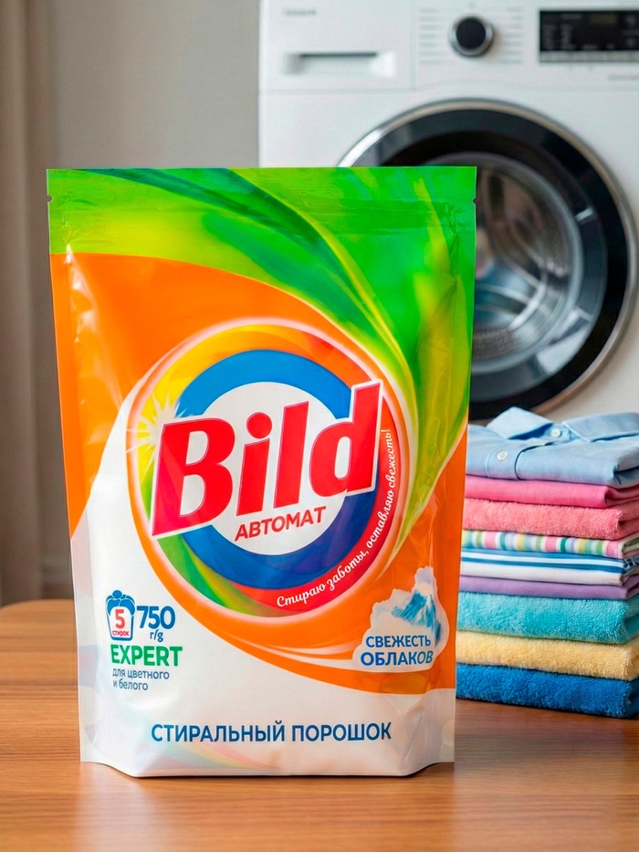 Стиральный порошок Bild EXPERT, эко, без фосфатов, свежесть облаков, дой-пак, 750 г - Фото 1