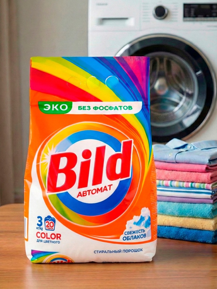 Стиральный порошок Bild COLOR, эко, без фосфатов, 20 стирок, 3 кг - Фото 1
