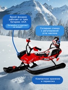 УЦЕНКА Снегокат Snowpatrol 2, со спинкой, с фонариком, красный, чёрный, SND4P/1 Nika Kids - Фото 4