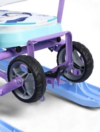 УЦЕНКА Снегокат «Тимка спорт 6Д» с забавными медвежатами, с двумя спинками, с родительской ручкой, бирюзовый, ТС6Д/ЗМ Nika 10963772