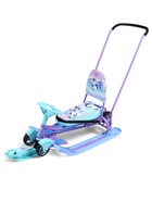 УЦЕНКА Снегокат «Тимка спорт 6Д» с забавными медвежатами, с двумя спинками, с родительской ручкой, бирюзовый, ТС6Д/ЗМ Nika 10963772