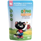 Влажный корм «Ферма кота Фёдора» для котят, нежные кусочки в желе с индейкой, 85 г - Фото 2