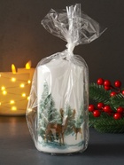 Свеча новогодняя 70×140 мм с декором, олени - Фото 5