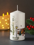 Свеча новогодняя 70×140 мм, с декором, Дед Мороз - Фото 2