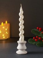 Свеча витая Luxury, 25×180 мм, лакированная, белая - Фото 1