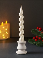 Свеча витая Luxury, 25×180 мм, лакированная, белая - Фото 2