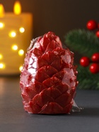 Свеча декоративная «Шишка новогодняя», коричневый, 70×75 мм - Фото 4