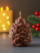 Свеча декоративная «Шишка новогодняя», коричневый, 6×7.5 см - Фото 1