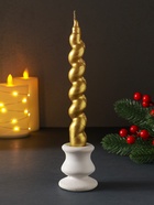 Свеча витая Luxury, 25×180 мм, лакированная, золото - Фото 1