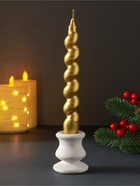 Свеча витая Luxury, 25×180 мм, лакированная, золото - Фото 3