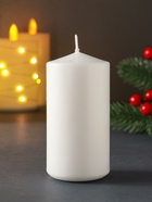 Свеча новогодняя 50×100 мм, с декором, конь, белая - Фото 3