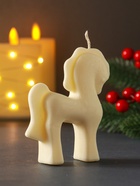 Свеча Символ Года  " Лошадка средняя", 10*2,5*9, бежевая - фото 120737703