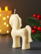 Свеча Символ Года  " Лошадка средняя", 10*2,5*9, бежевая - фото 120737704