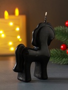 Свеча новогодняя «Лошадка: символ года», 10×2.5×9, чёрная - фото 119644106