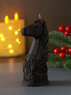 Свеча новогодняя «Лошадка: символ года», 12.5×5×6.5, чёрная - фото 119644109