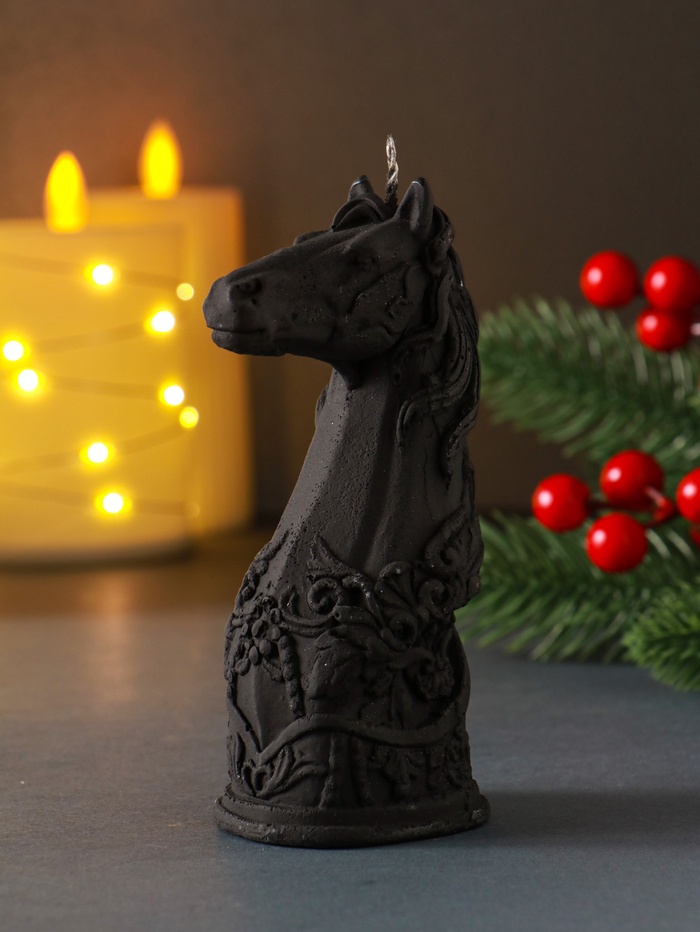 Свеча декоративная «Лошадка», 12.5×5×6.5, чёрная