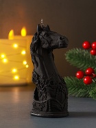 Свеча новогодняя «Лошадка: символ года», 12.5×5×6.5, чёрная - фото 119644110