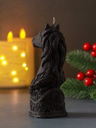 Свеча новогодняя «Лошадка: символ года», 12.5×5×6.5, чёрная - фото 119644112