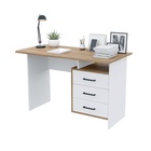 УЦЕНКА Стол компьютерный Лайт с тумбой, 1200×750×600, Дуб золотой/белый - Фото 1