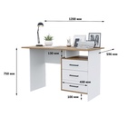 УЦЕНКА Стол компьютерный Лайт с тумбой, 1200×750×600, Дуб золотой/белый - Фото 2