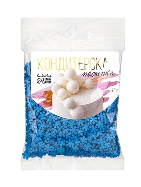 Посыпка кондитерская «снежинки перламутровые», синие, 50 г (комплект 2 шт)