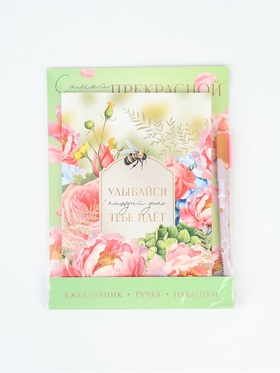 Набор: ежедневник А5, 80 листов, стикеры и ручка 