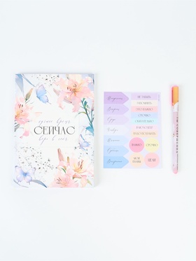 Подарочный набор, ежедневник А5, 80 л., наклейки, ручка «Ты можешь все»