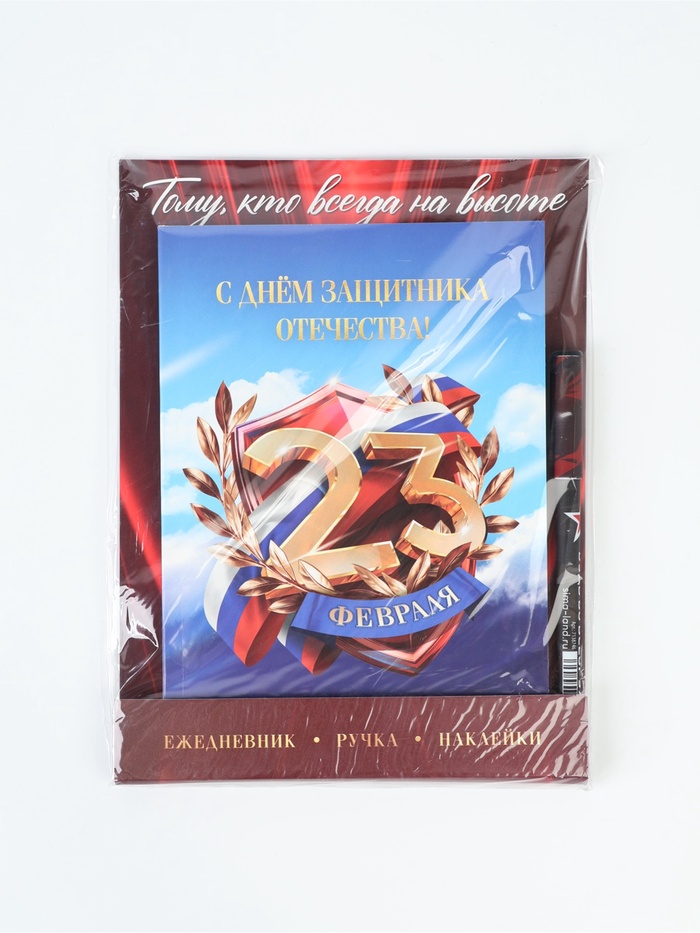 Подарочный набор, ежедневник А5, 80 л., наклейки, ручка «Тому кто всегда на высоте» - Фото 1