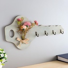 УЦЕНКА Крючки декоративные дерево "Ключик с букетом цветов" 16,5х34х2,5 см - Фото 2