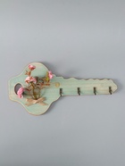 УЦЕНКА Крючки декоративные дерево "Ключик с букетом цветов" 16,5х34х2,5 см - Фото 4