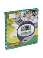 УЦЕНКА Часы-будильник электронные, настенные, настольные, 26×26 см, черные - Фото 5