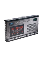 УЦЕНКА Часы электронные настенные, будильник, календарь, термометр, 20 х 3 х 33 см, от сети, синие 1 - фото 14997636