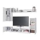 УЦЕНКА Гостиная Лира, 2130х1680х350, Белый/ Белый глянец МДФ - Фото 3