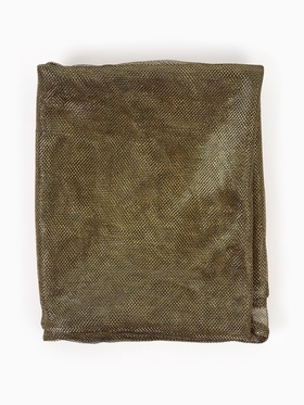 Лоскут трикотаж сетка, мелкая кольчуга золото на черном 100*150см