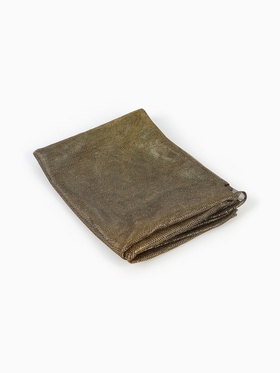 Лоскут ткани трикотажный сетка, чёрно-золотой, 100 х 150 см