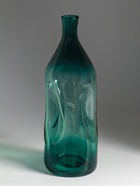 Ваза декоративная, 380 мл, h=36 см, 12 см, 15 см, d внутренний горлышка 2.5 см, стекло, зелёная - фото 809365432